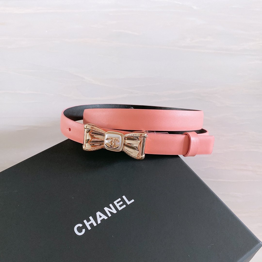 Chanel Belt With Ribbon Buckle Pink Women Belt