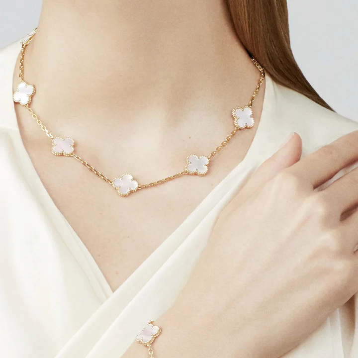 Clover Leaf Necklace,925 Silver, 18k Gold Plated,10 Motifs - PONI - Image 4
