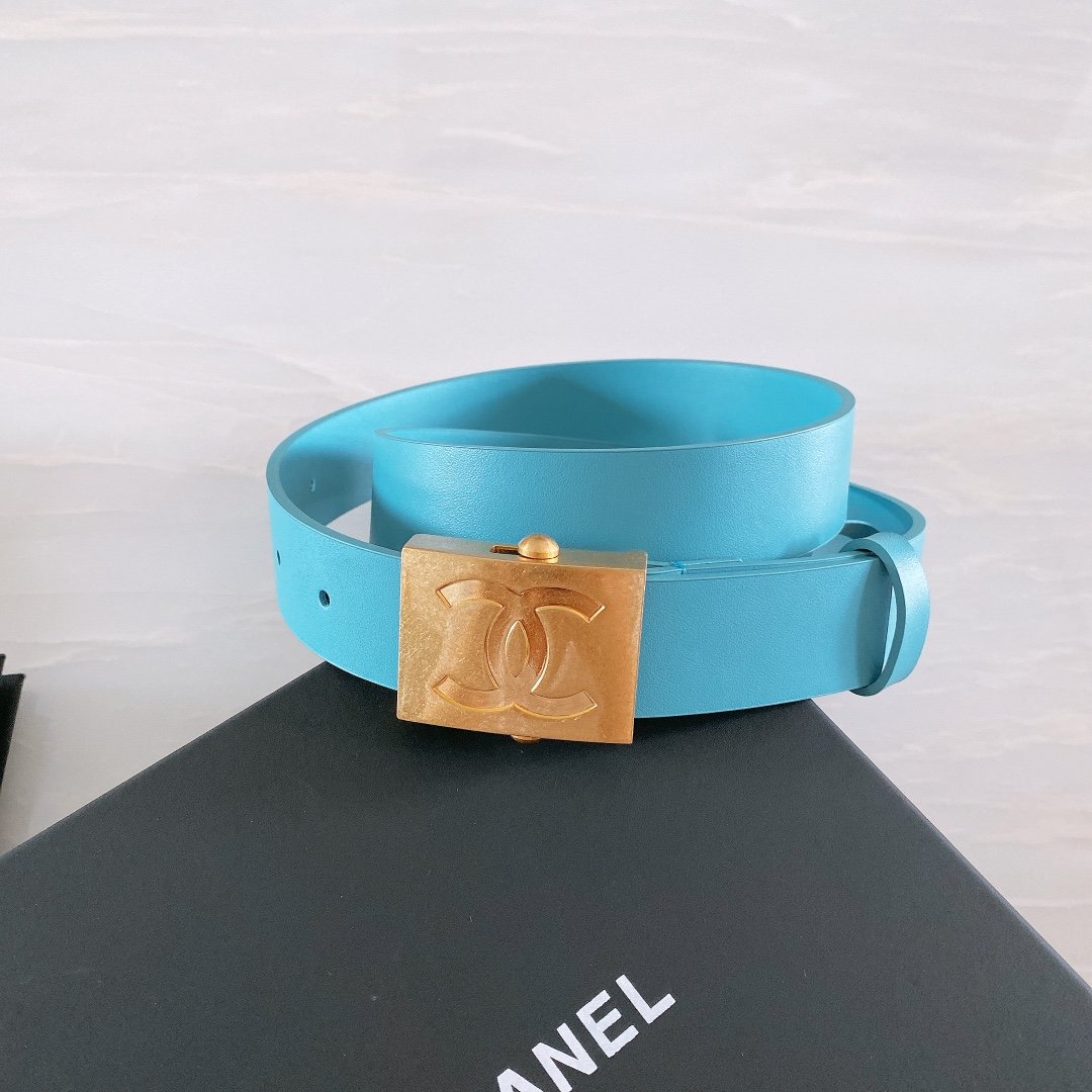 Chanel Belt With Ribbon Buckle Blue Women Belt - Image 3