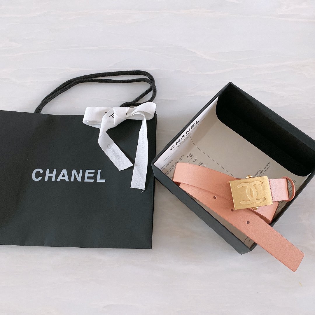 Chanel Belt With Ribbon Buckle Dust Pink Women Belt - Image 4