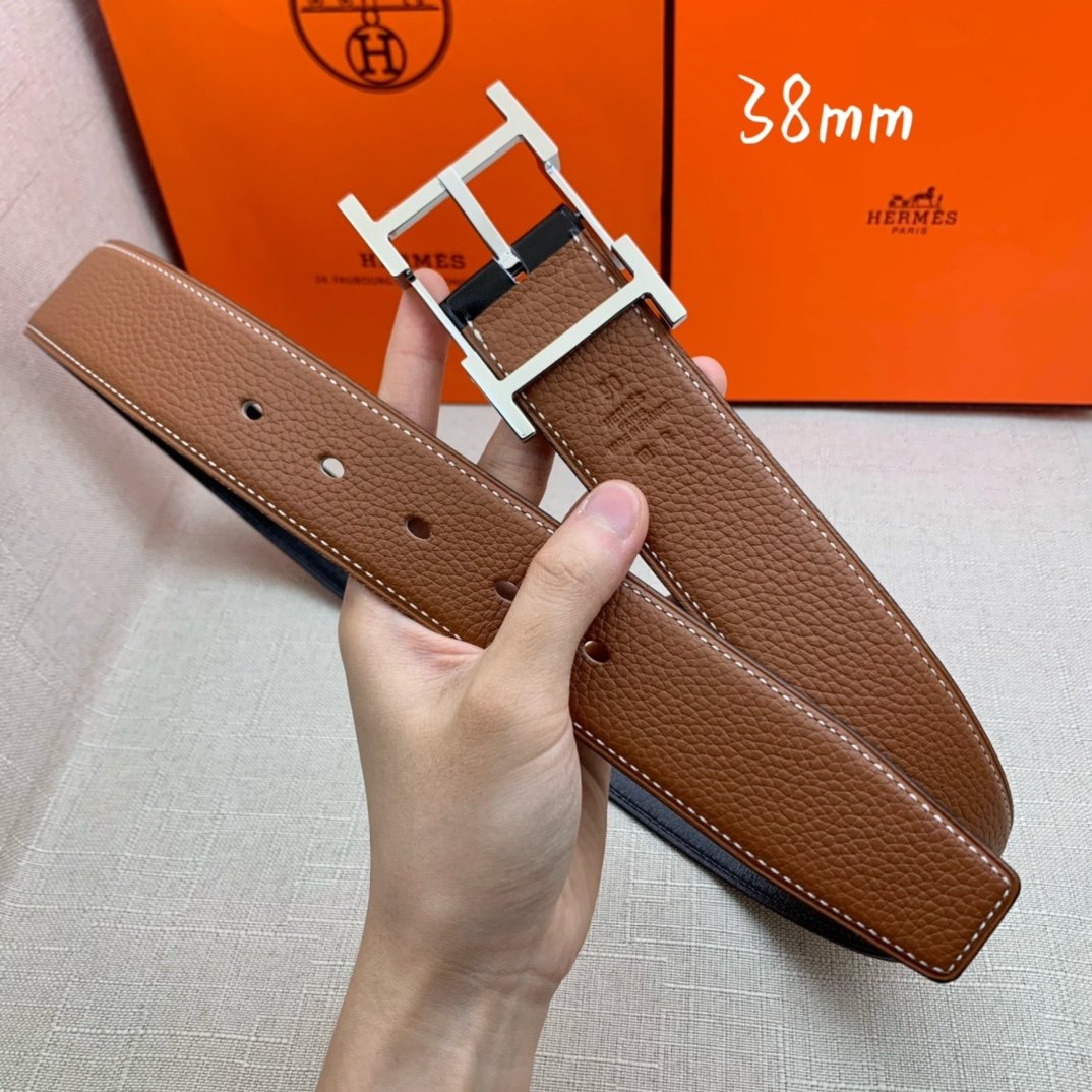 Hermes H Belt Buckle Reversible Brown For Women, Women Belt #3 - Image 8