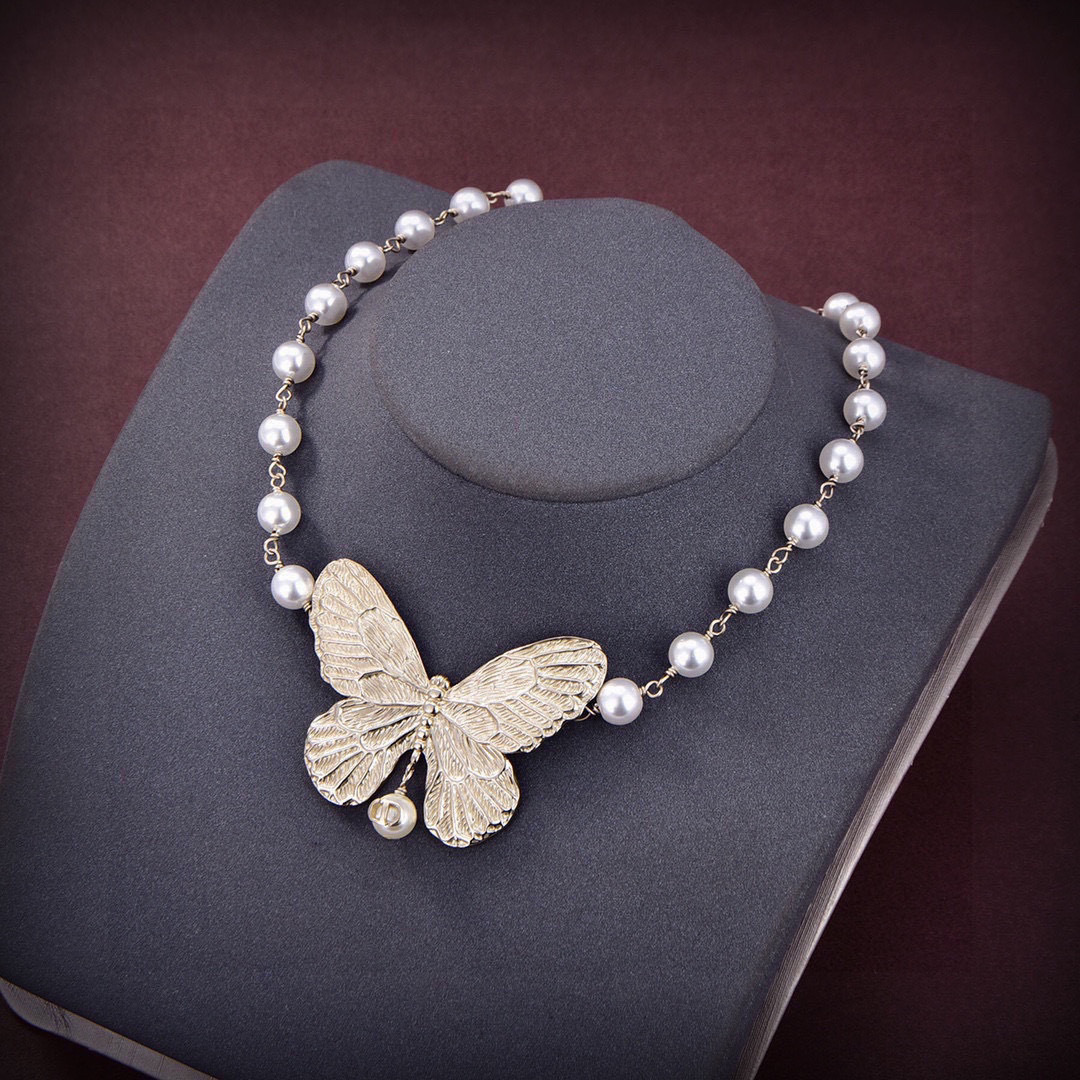 Dior Jewelry Necklace letter CD Butterfly Necklace - PONI
