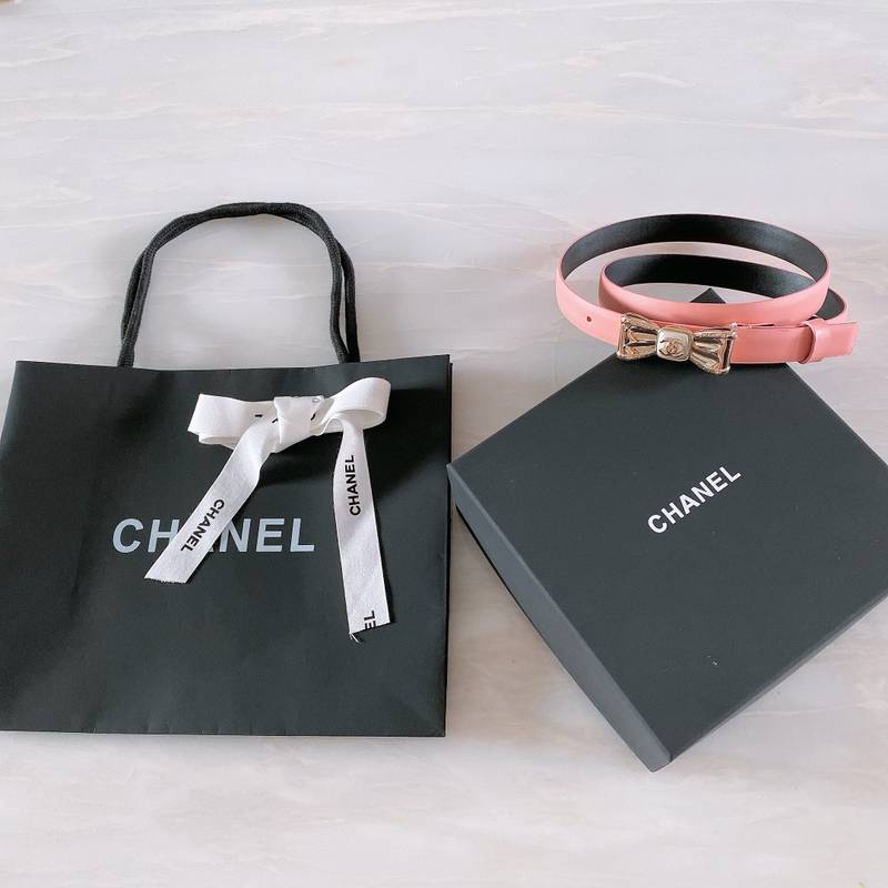 Chanel Belt With Ribbon Buckle Pink Women Belt - Image 5