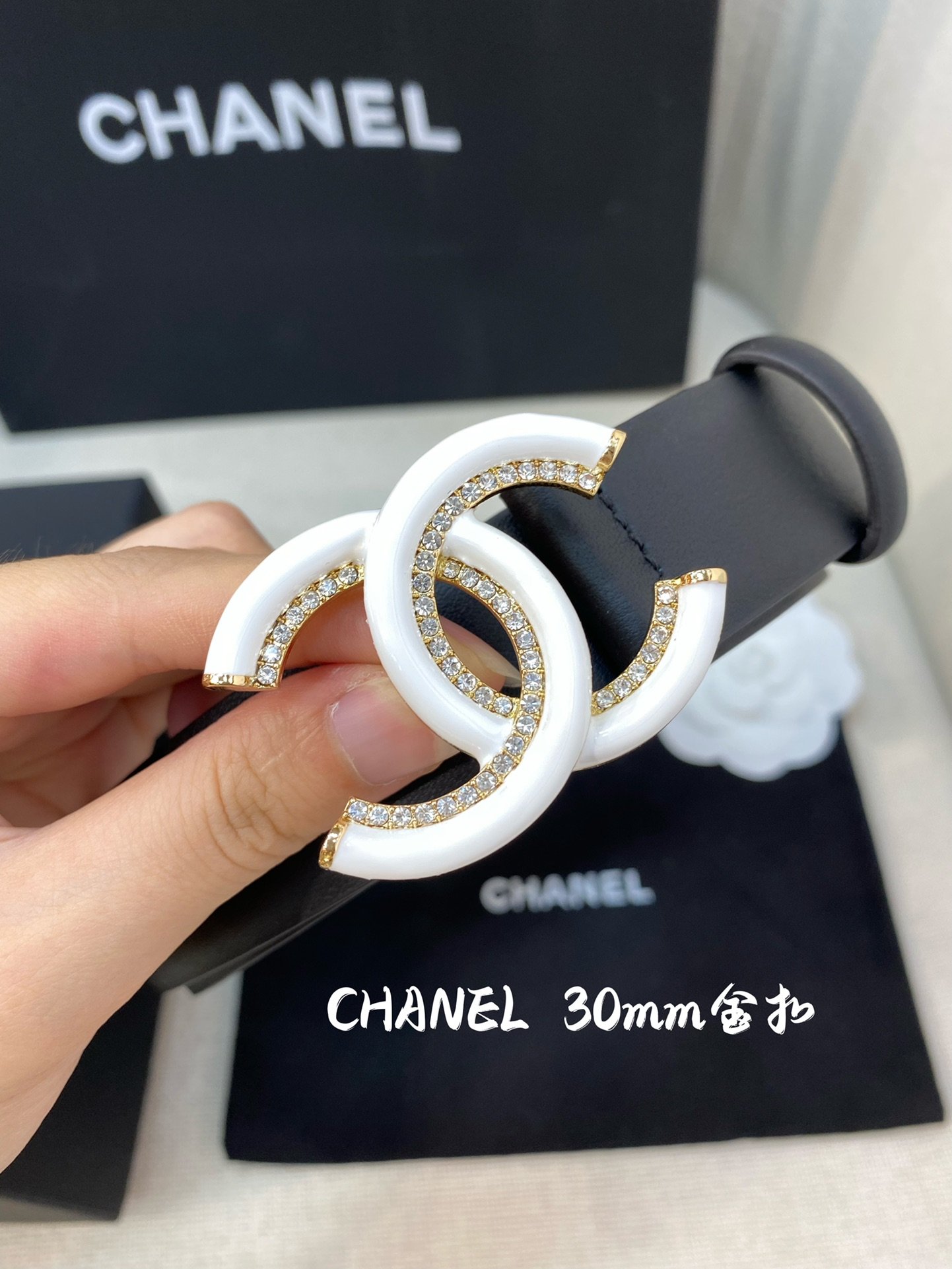 Chanel Belt With Double C Buckle Black Women Belt #2 - Image 2