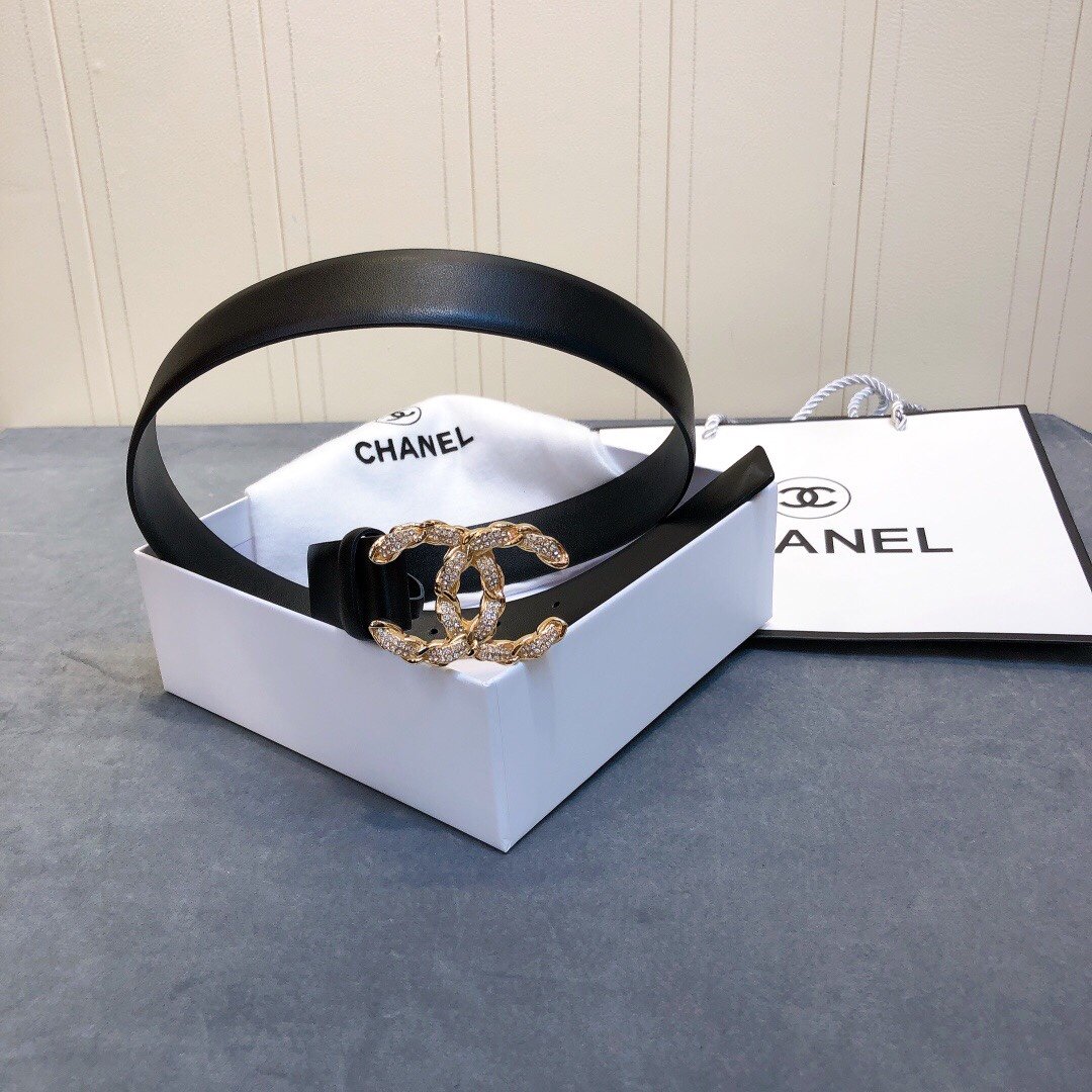 Chanel Belt With Double C Buckle Black Women Belt #1 - Image 3