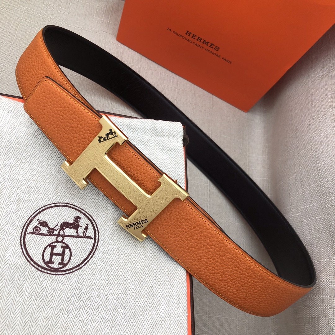 Hermes H Belt Buckle Reversible Brown For Women, Women Belt #14