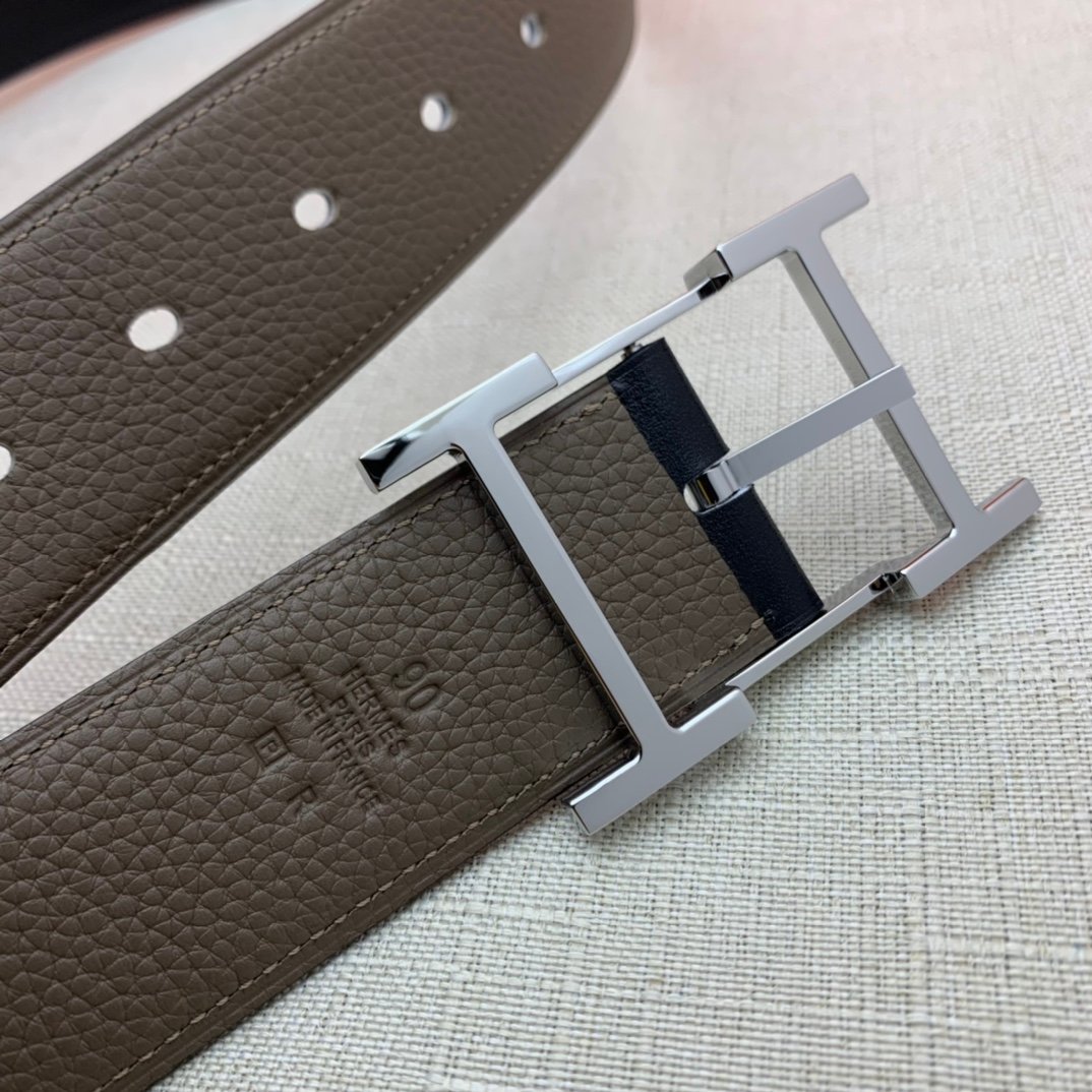Hermes H Belt Buckle Reversible Brown For Women, Women Belt #2 - Image 5