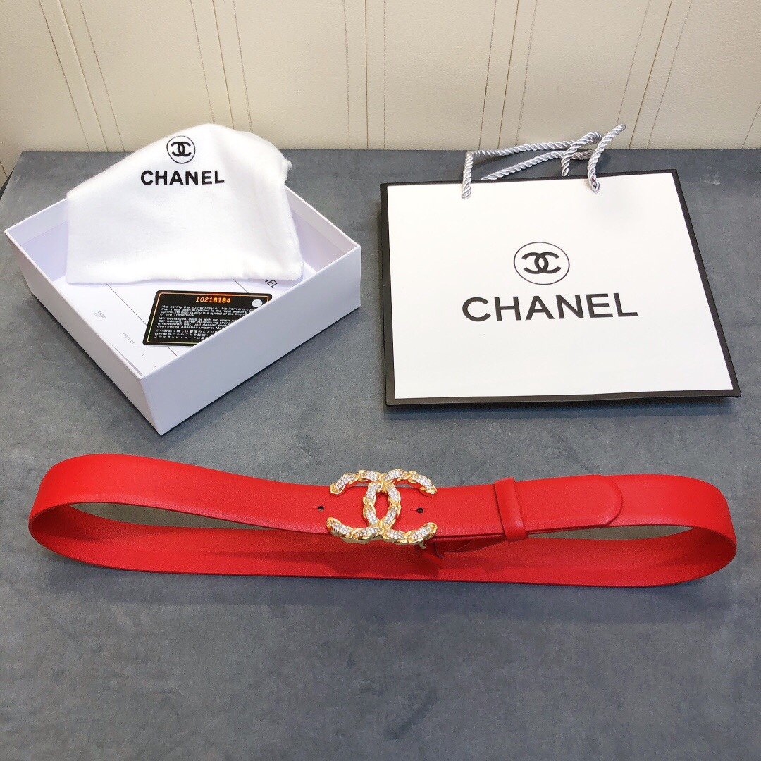 Chanel Belt With Double C Buckle Red Women Belt - Image 3