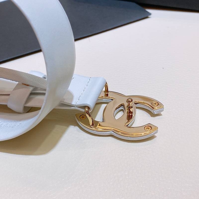 Chanel Belt With Double C Buckle White White-Toned Hardware Women Belt - Image 3
