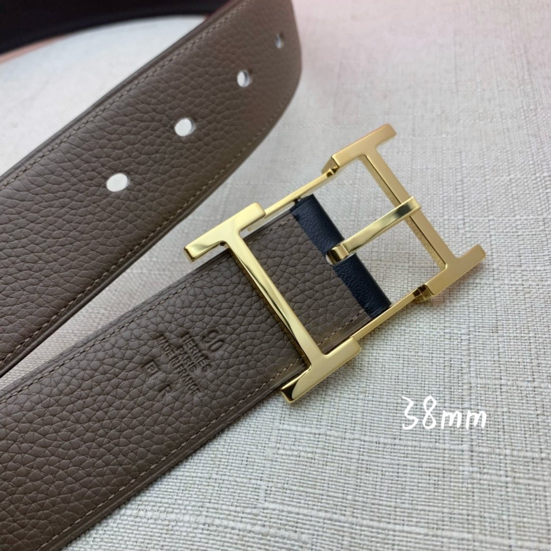 Hermes H Belt Buckle Reversible Brown For Women, Women Belt #1 - Image 4