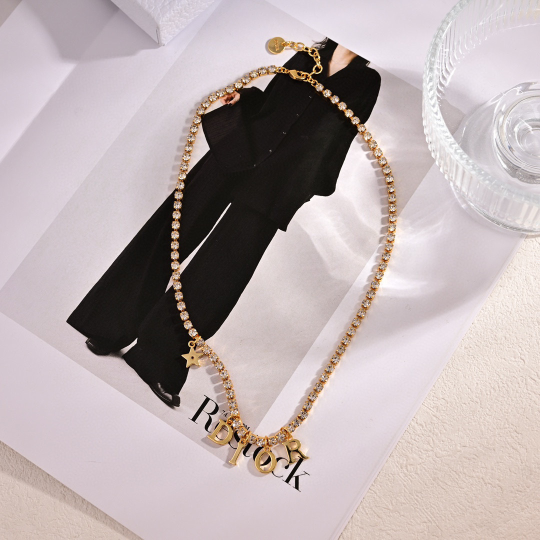 Dior Jewelry Necklace Metal texture counterattack version of the letter tide fan - PONI