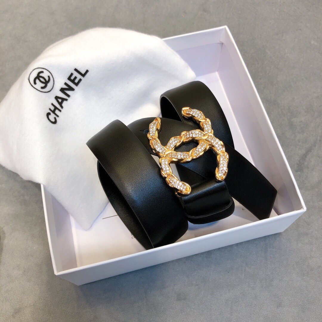Chanel Belt With Double C Buckle Black Women Belt #1 - Image 5