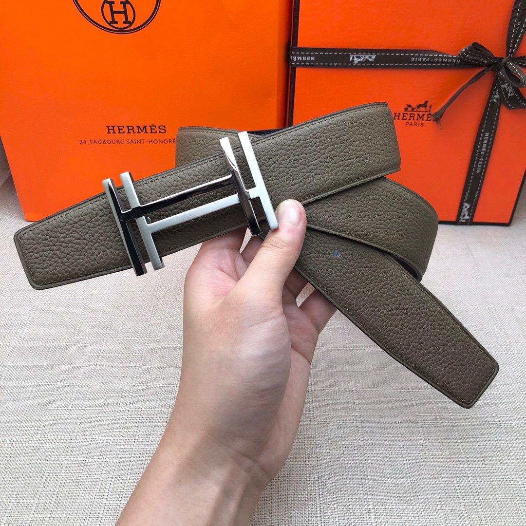 Hermes H Belt Buckle Reversible Brown For Women, Women Belt #8 - Image 3