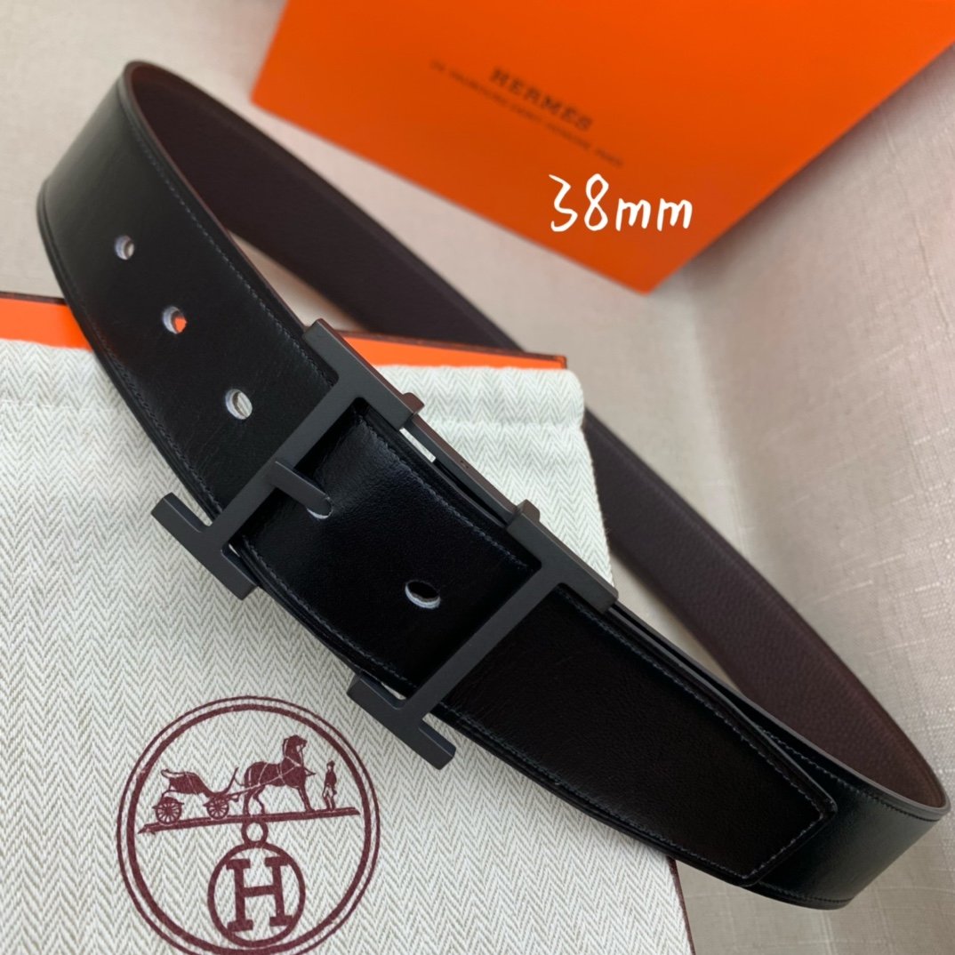 Hermes H Belt Buckle Reversible Black For Women, Women Belt #5 - Image 2