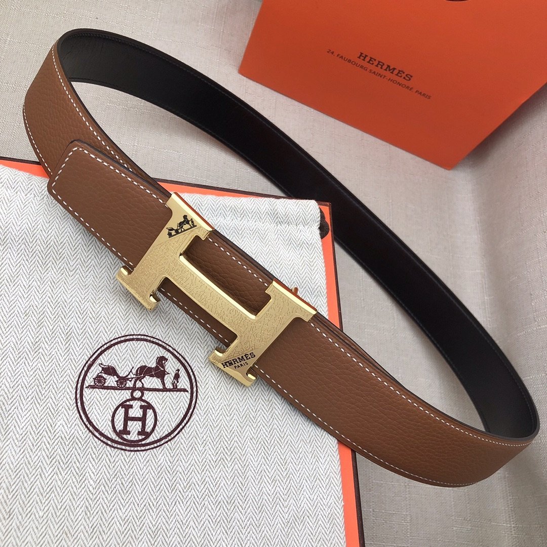 Hermes H Belt Buckle Reversible Brown For Women, Women Belt #13