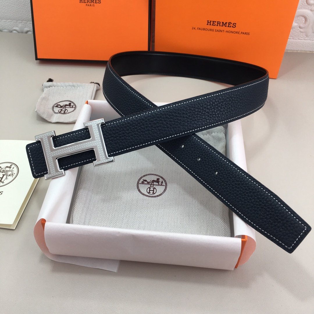 Hermes H Belt Buckle Reversible Black For Women, Women Belt #1