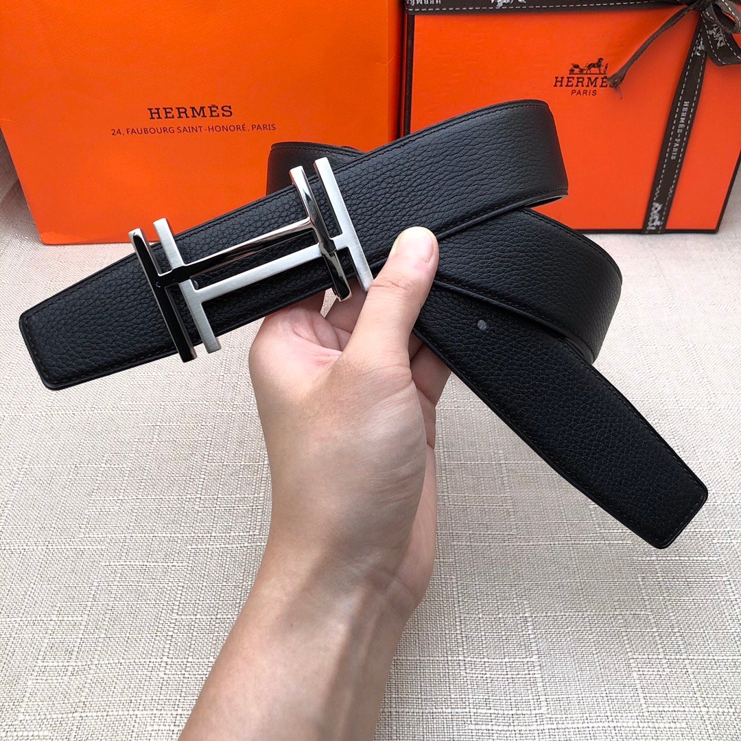 Hermes H Belt Buckle Reversible Black For Women, Women Belt #15 - Image 3