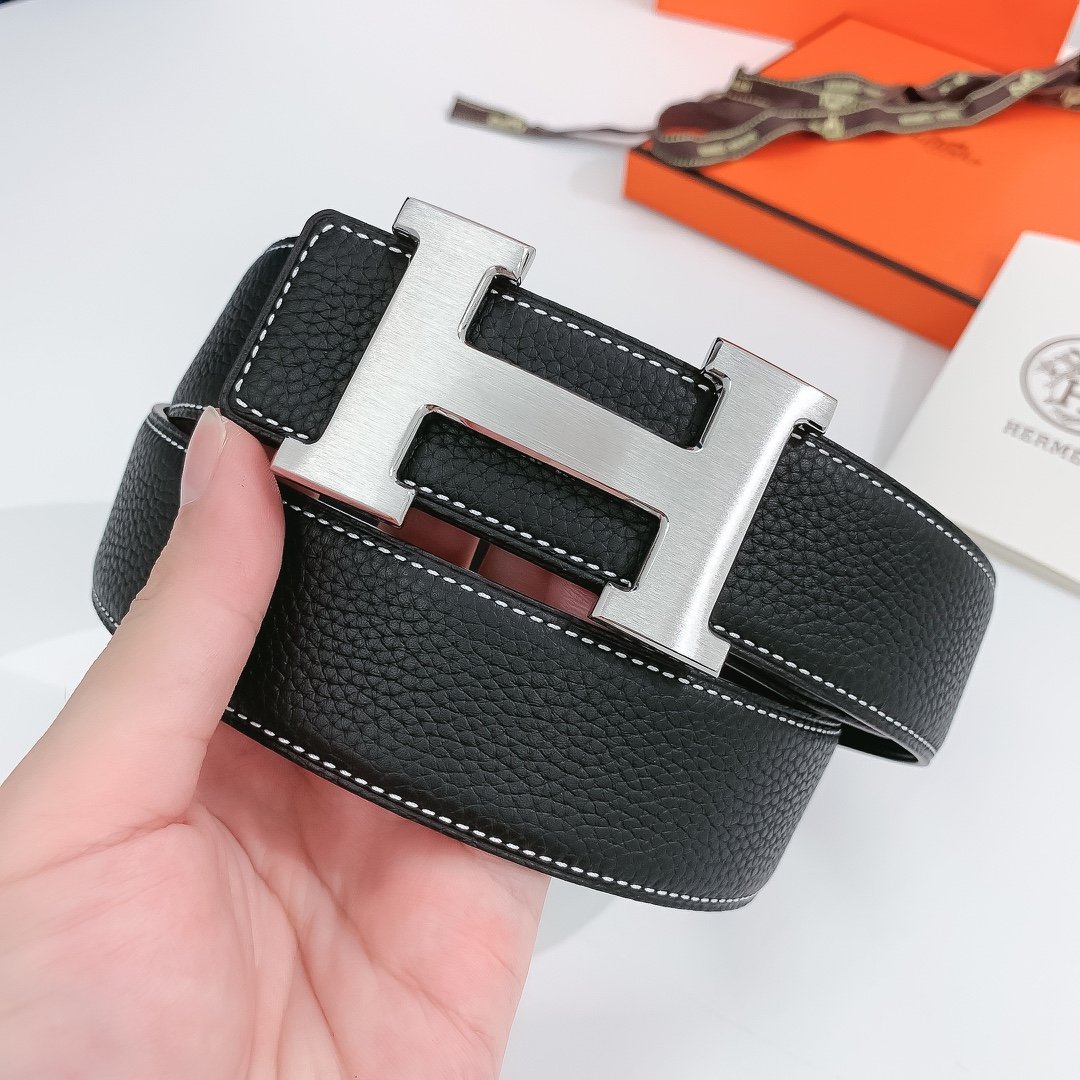 Hermes H Belt Buckle Reversible Black For Women, Women Belt #10 - Image 4