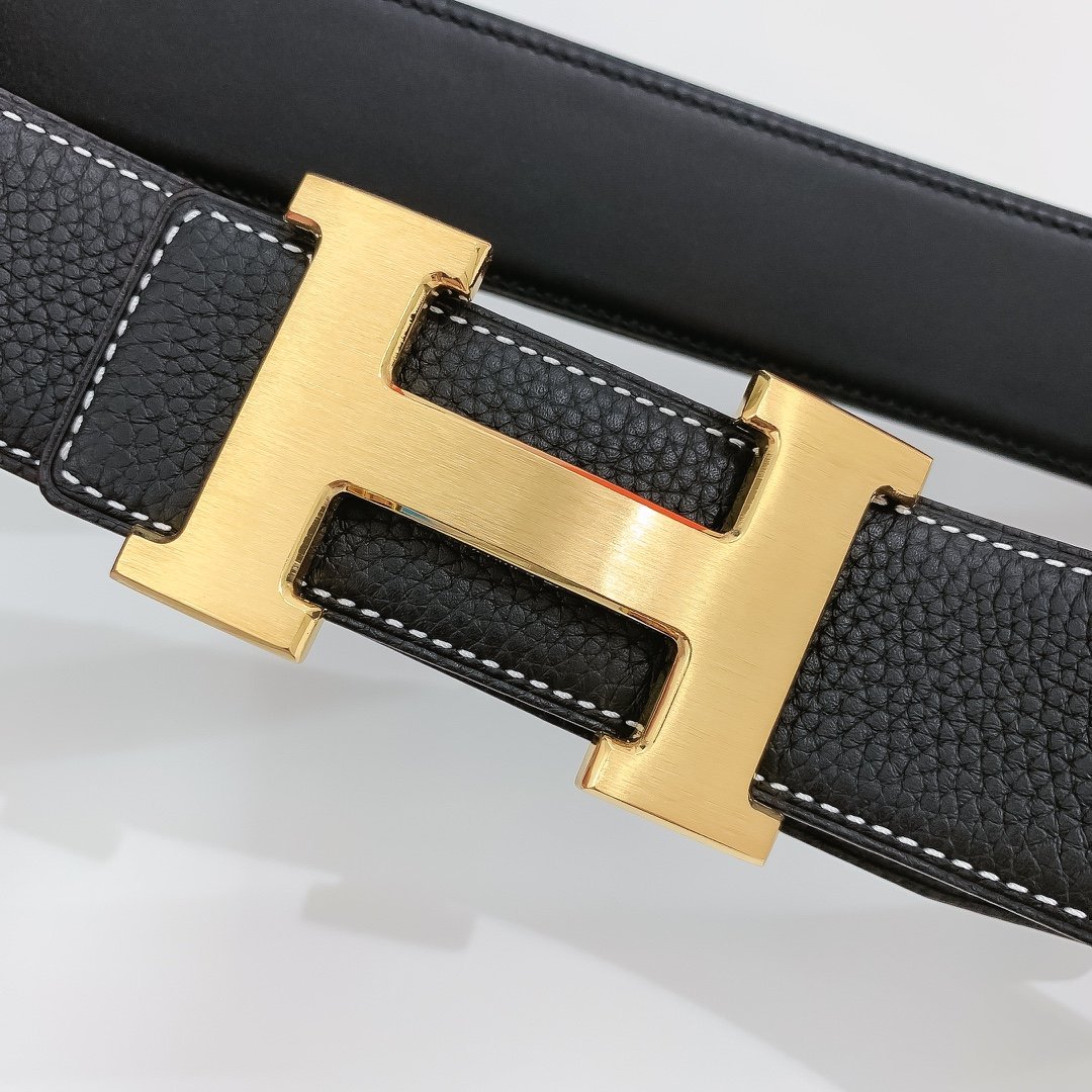 Hermes H Belt Buckle Reversible Black For Women, Women Belt #13