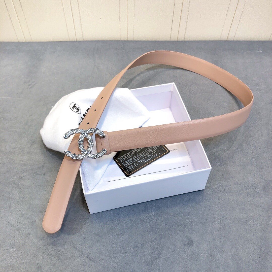 Chanel Belt With Double C Buckle Beige Women Belt #1