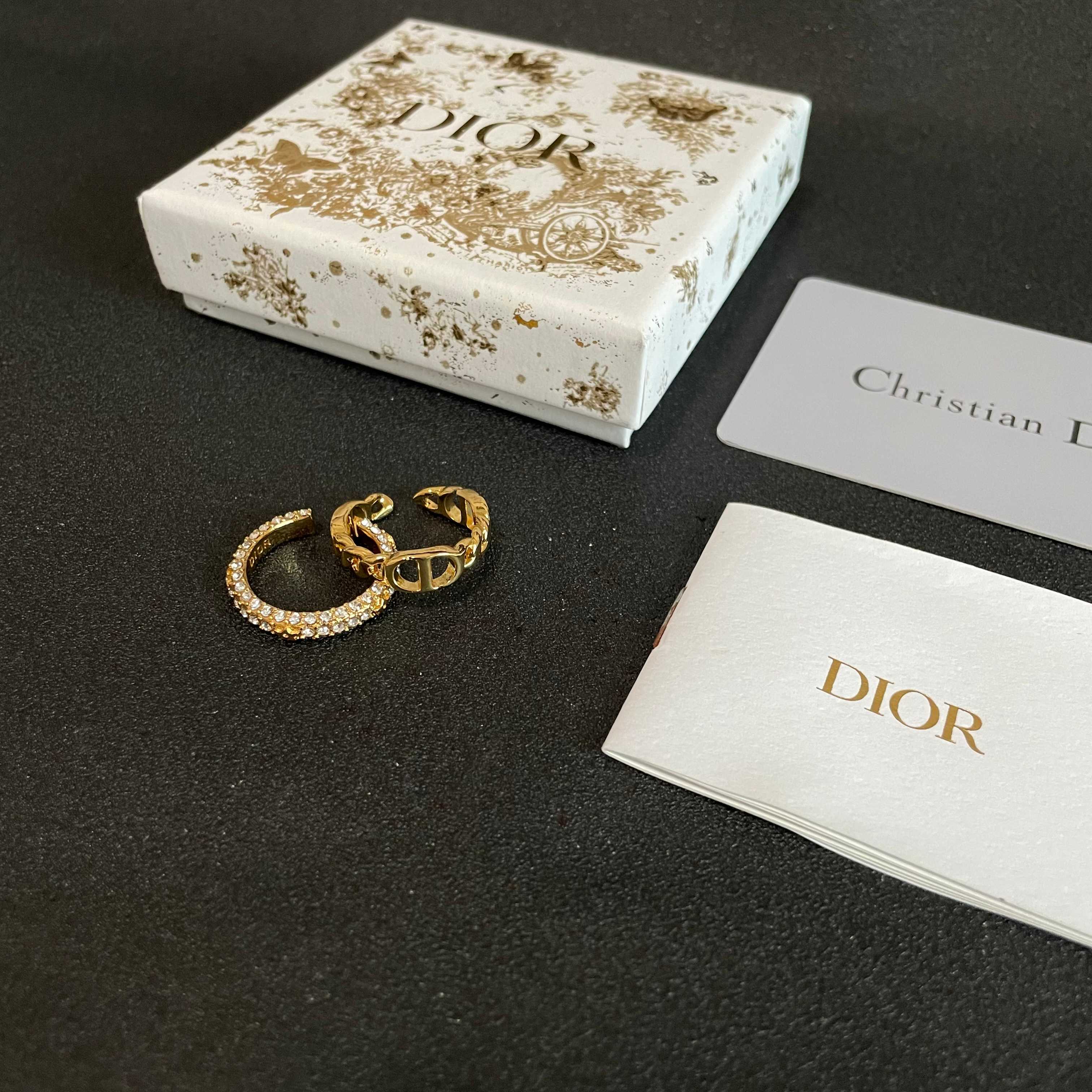 Dior Jewelry Rings CD letter full diamond suit fashion series five-pointed star shape - PONI - Image 5