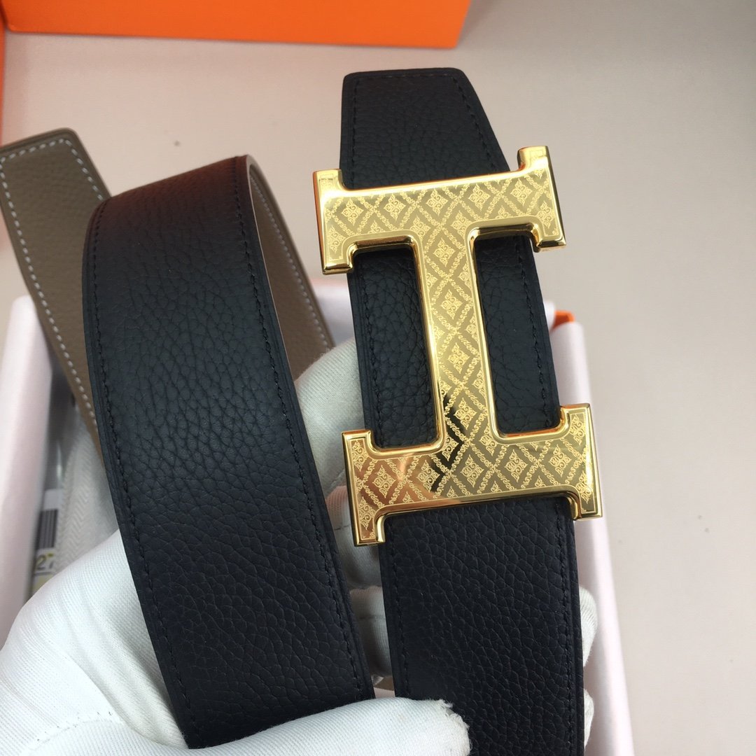 Hermes H Belt Buckle Reversible Black For Women, Women Belt #16 - Image 4
