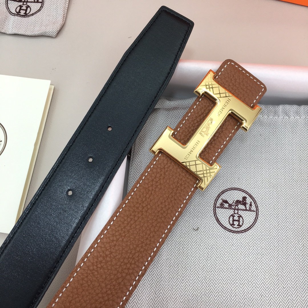 Hermes H Belt Buckle Reversible Brown For Women, Women Belt #12 - Image 5