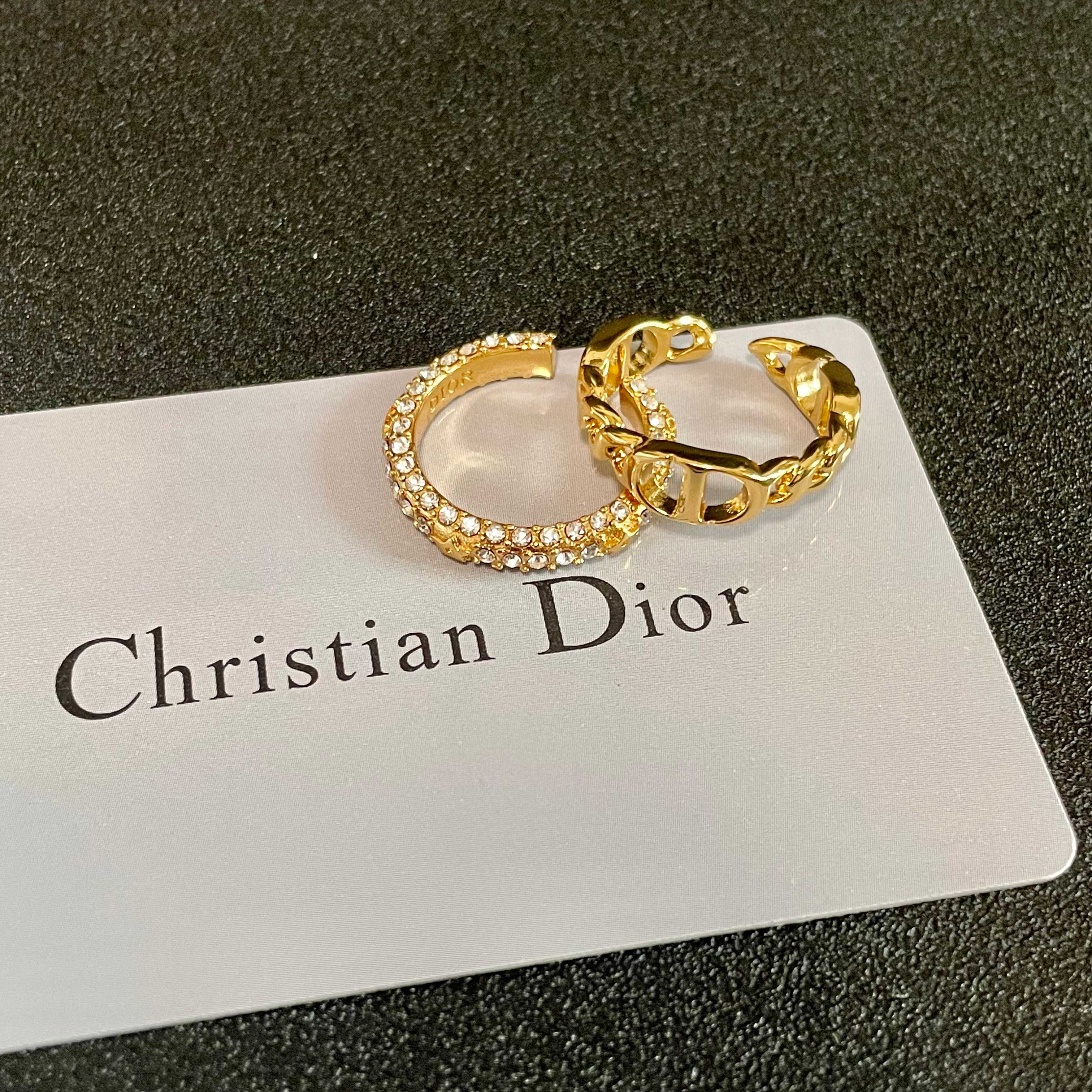 Dior Jewelry Rings CD letter full diamond suit fashion series five-pointed star shape - PONI - Image 7