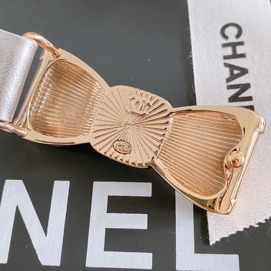 Chanel Belt With Ribbon Buckle Silver Women Belt #2 - Image 4