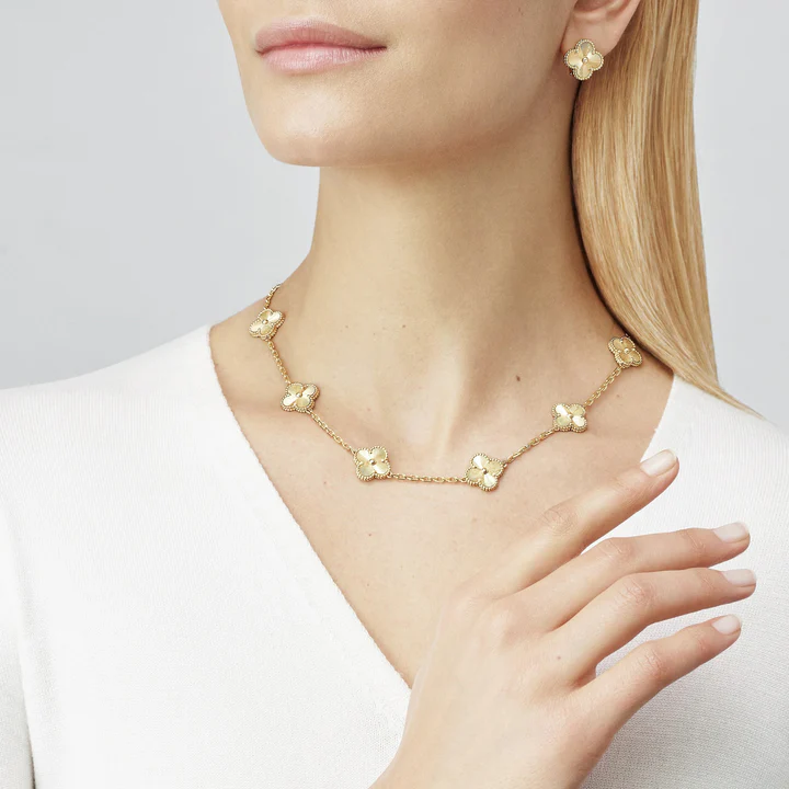 Clover Leaf Necklace,925 Silver, 18k Gold Plated,10 Motifs - PONI - Image 6