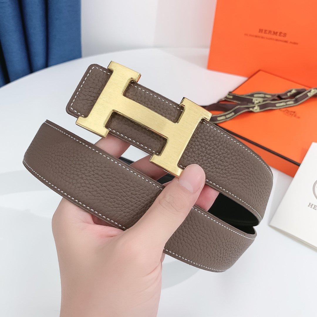Hermes H Belt Buckle Reversible Brown For Women, Women Belt #7 - Image 6