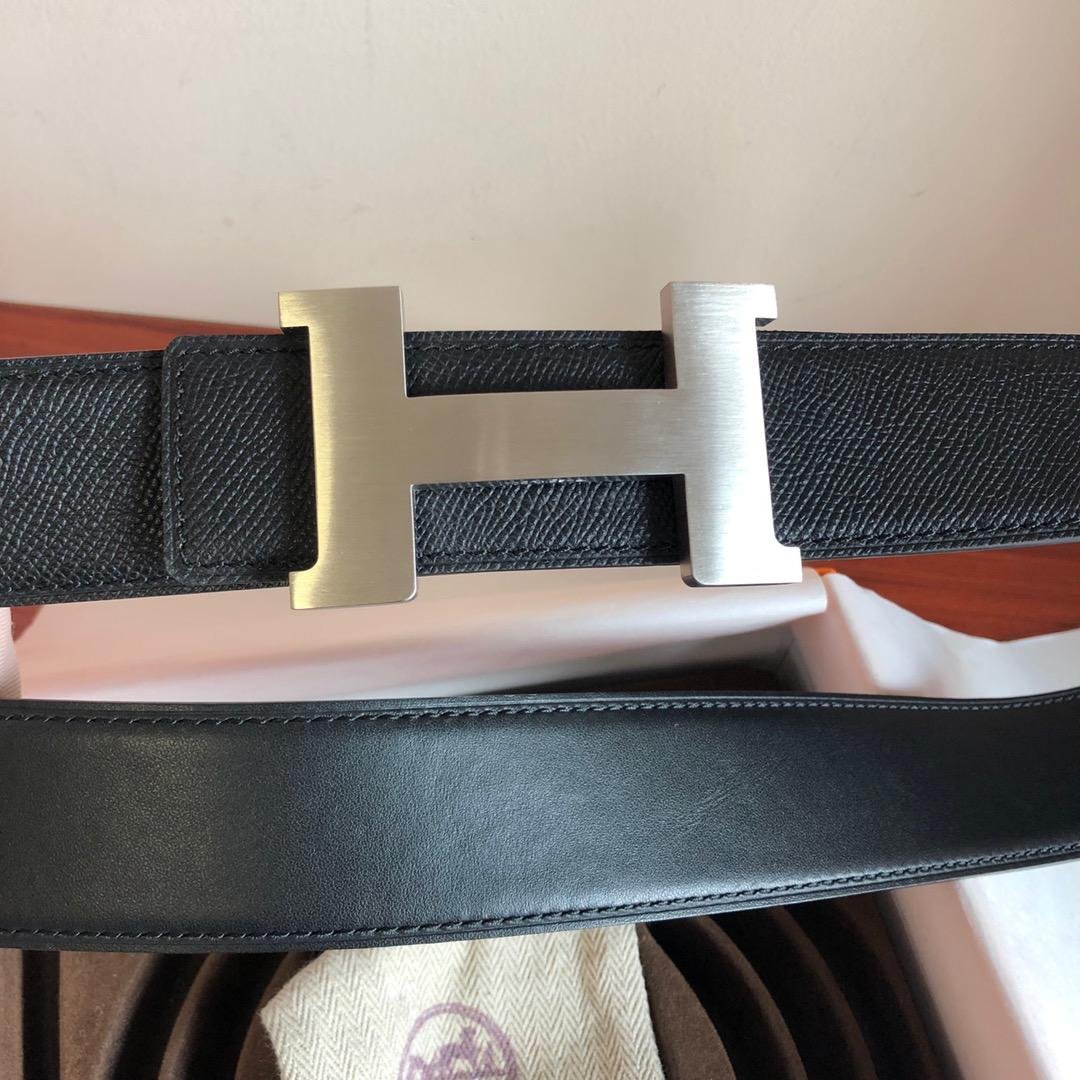 Hermes Mini Constance Guillochee Belt Buckle Reversible Black For Women, Women Belt - Image 5