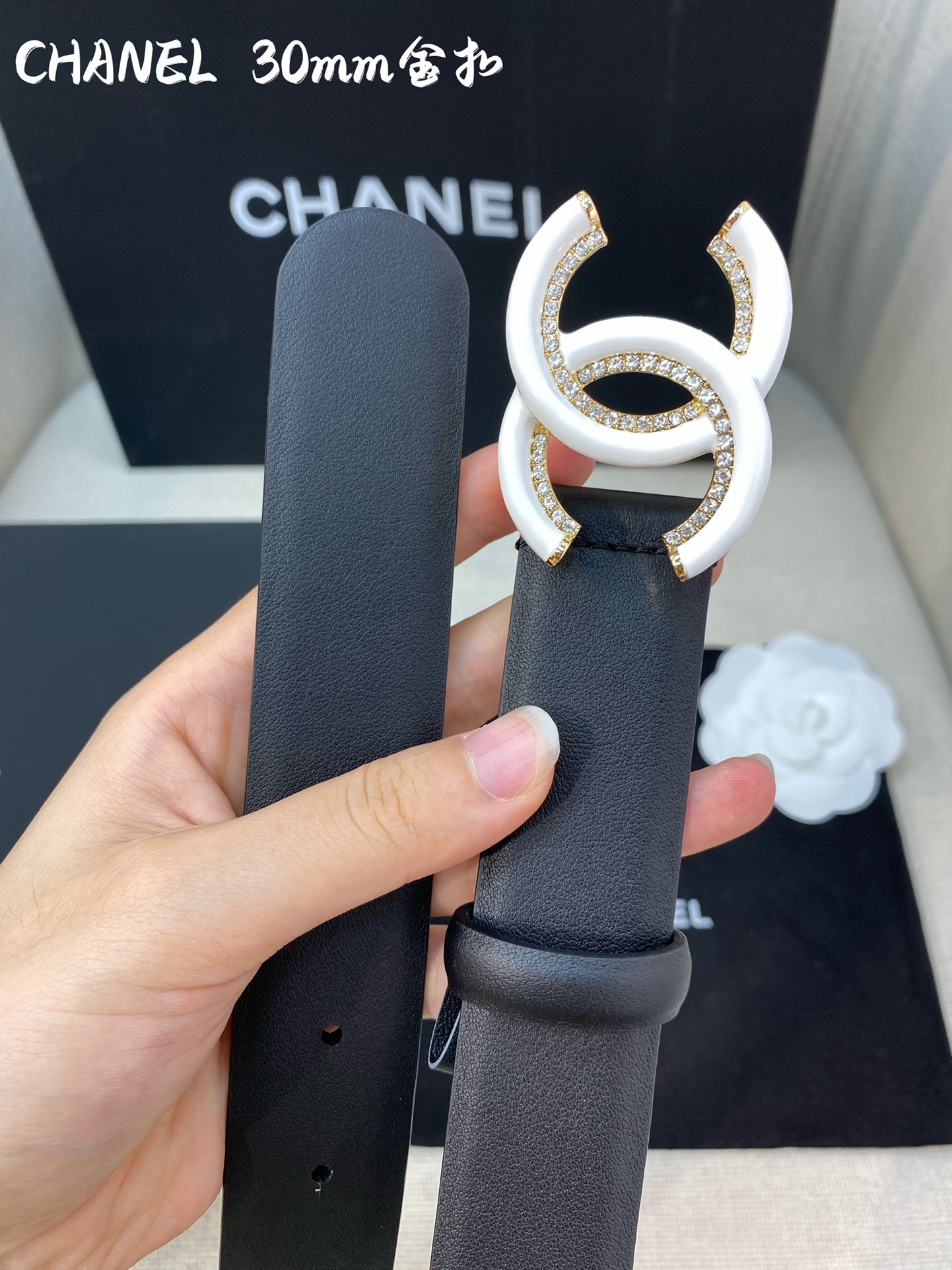 Chanel Belt With Double C Buckle Black Women Belt #2 - Image 6