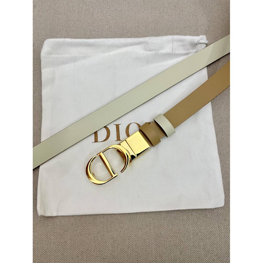 Dior flat wireless belt body/Sadle imported calf belt body metal 20MM - Ultra-Collection - Image 7
