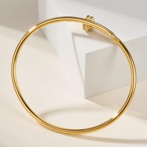 Alternative view of Cartier Juste un Clou Small Model Bangle with Diamond Tips - SUPER-MIRROR