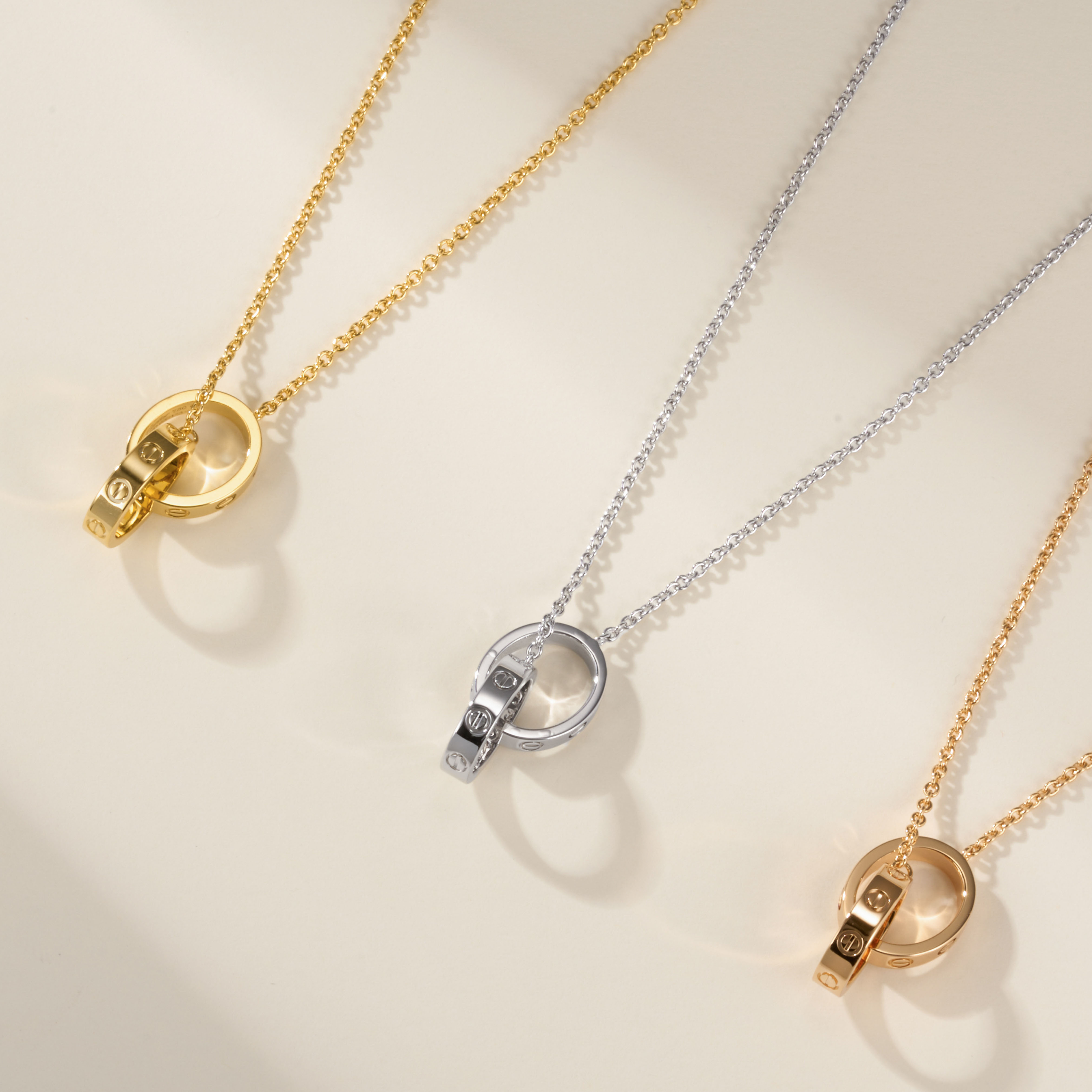 Cartier Love Classic Double-Interlocking Necklace without Diamonds - SUPER-MIRROR