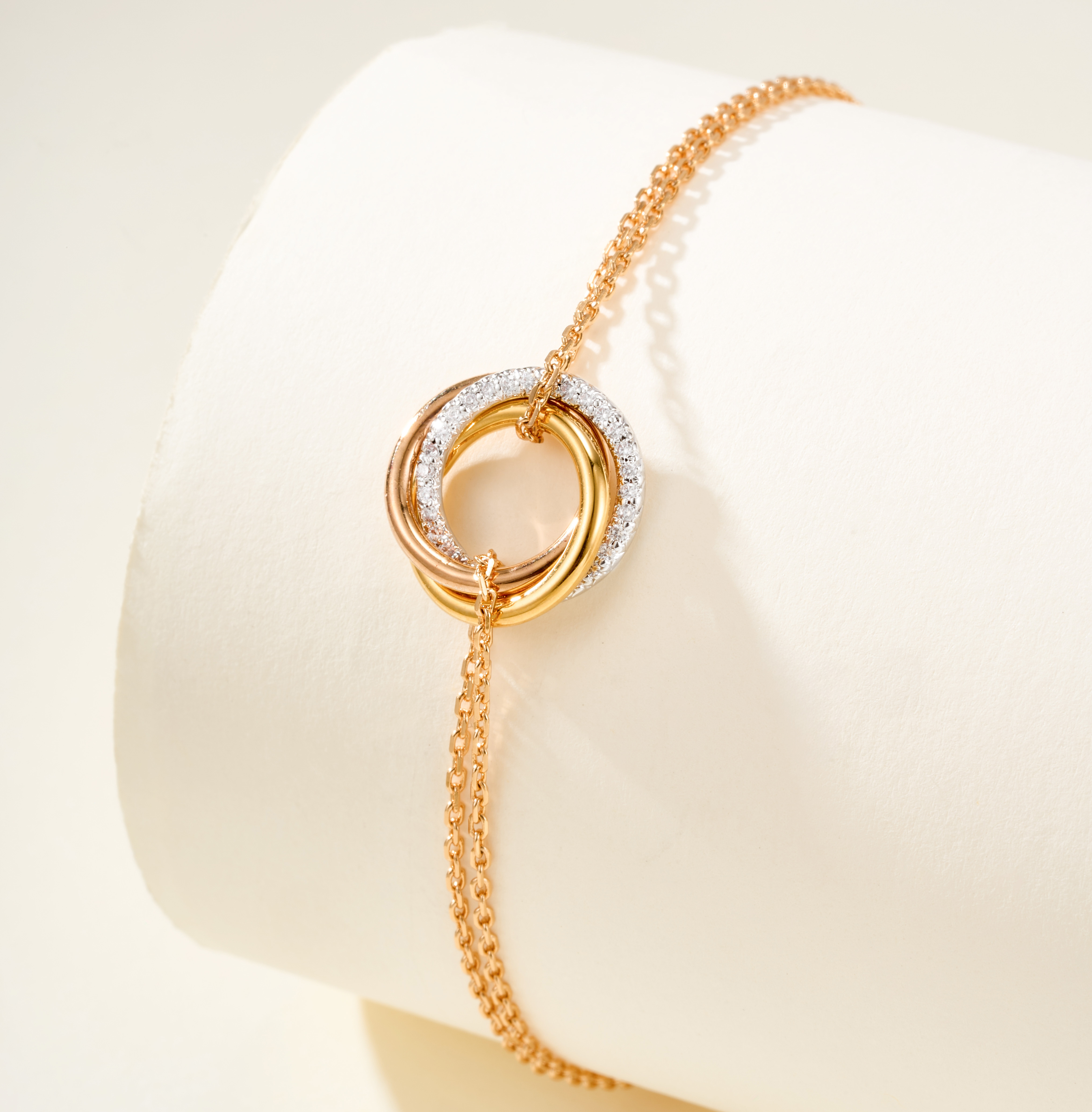 Cartier Trinity Tri-Color Ring Bracelets in Rose Gold - SUPER-MIRROR