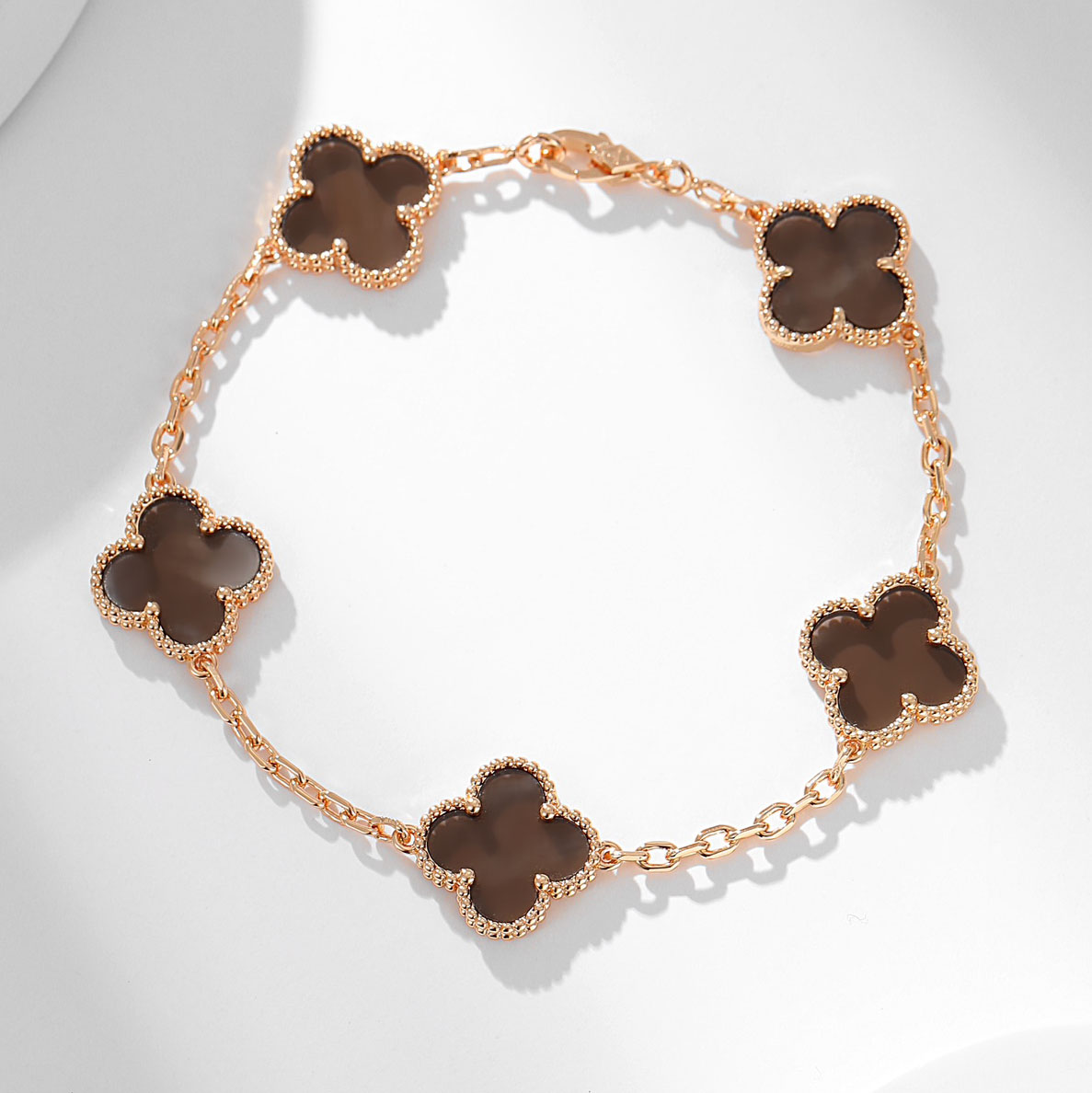 Van Cleef & Arpels Obsidian Five-Motif Bracelet. - SUPER-MIRROR