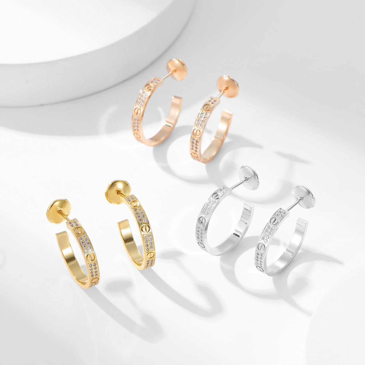 Cartier Classic LOVE Collection Starry Sky Diamond Earrings. - SUPER-MIRROR