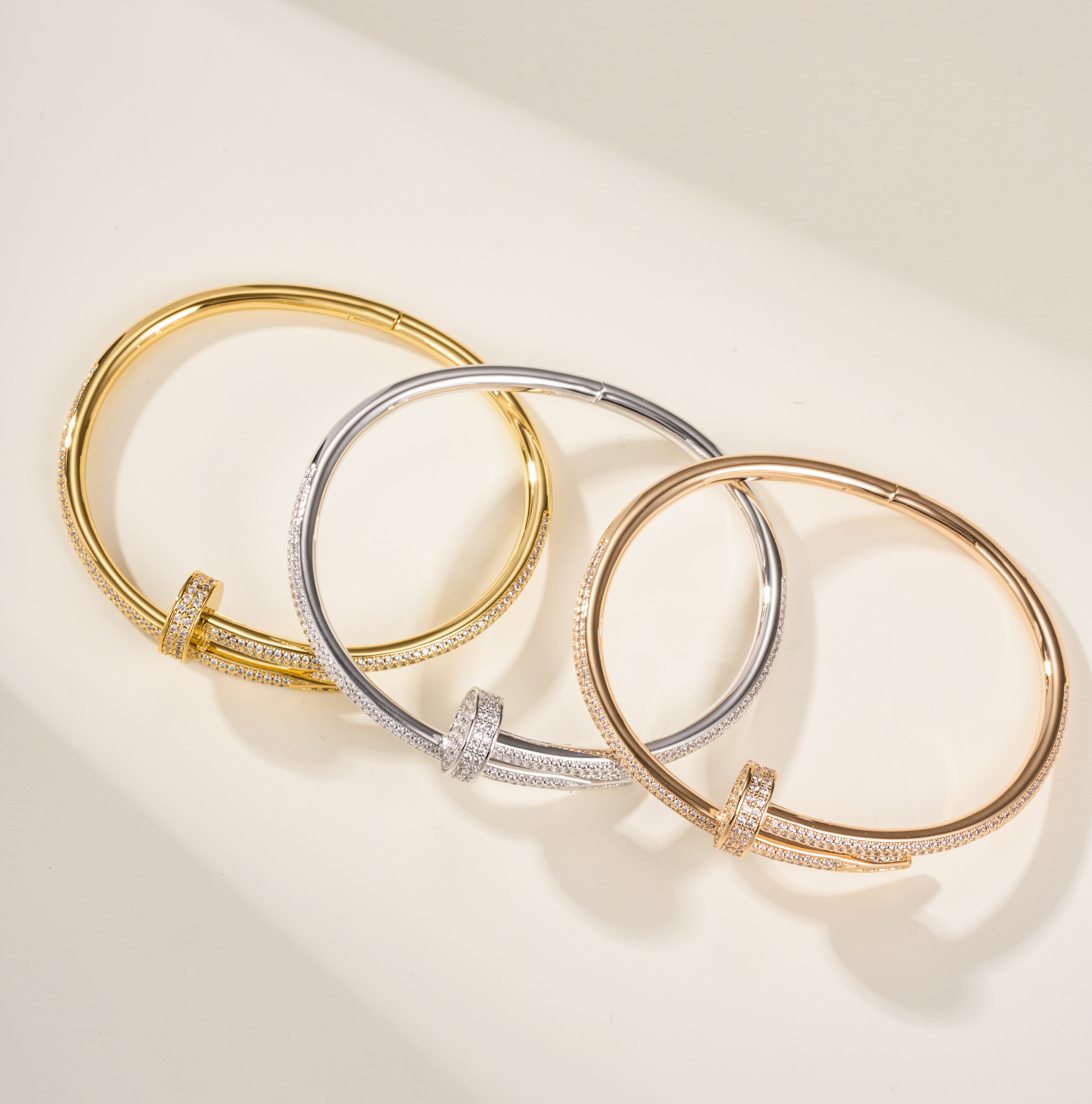Cartier Juste un Clou Series Diamond Stud Bangle - SUPER-MIRROR
