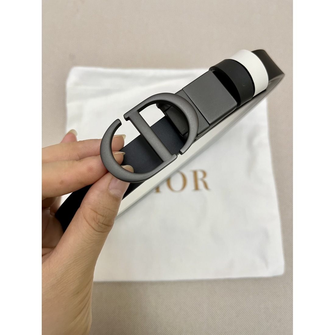 Dior flat wireless belt body/Sadle imported calf belt body metal 20MM - Ultra-Collection - Image 3