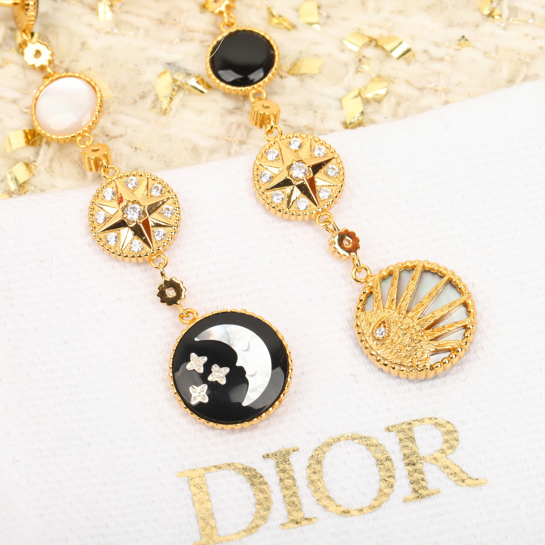 Dior Rose des Vents Collection Sun, Moon & Star Earrings. - PONI - Image 4