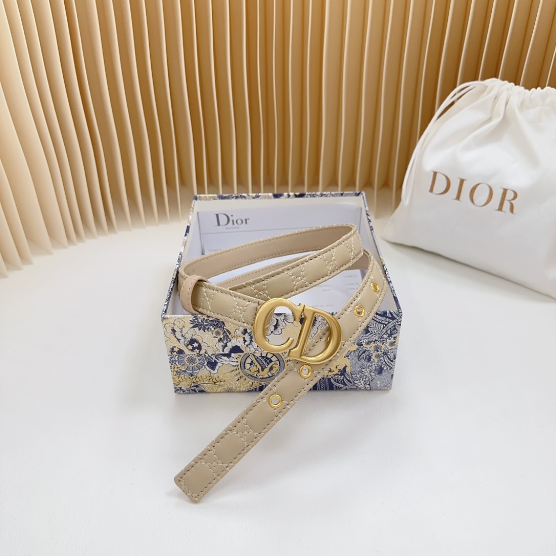Dior double sided sheepskin with calf leather, Women Belt 20MM - Ultra-Collection - Image 4