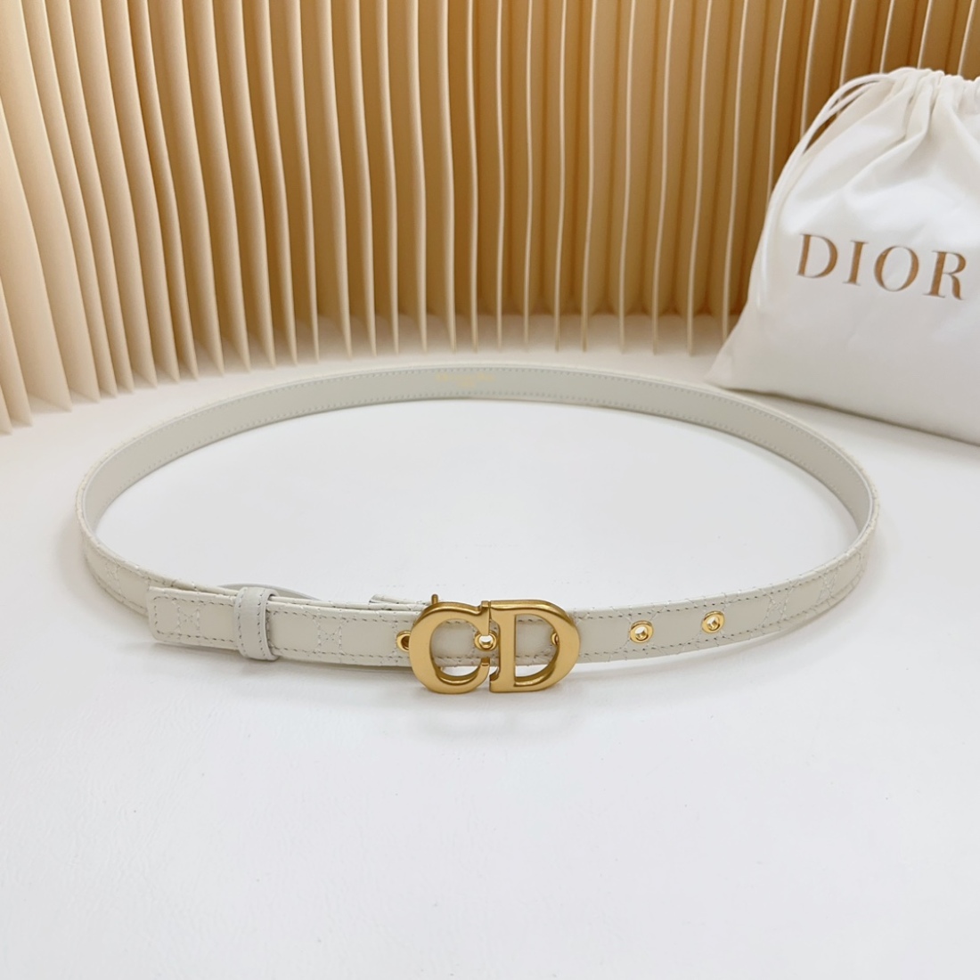 Dior double sided sheepskin with calf leather, Women Belt 20MM - Ultra-Collection - Image 5