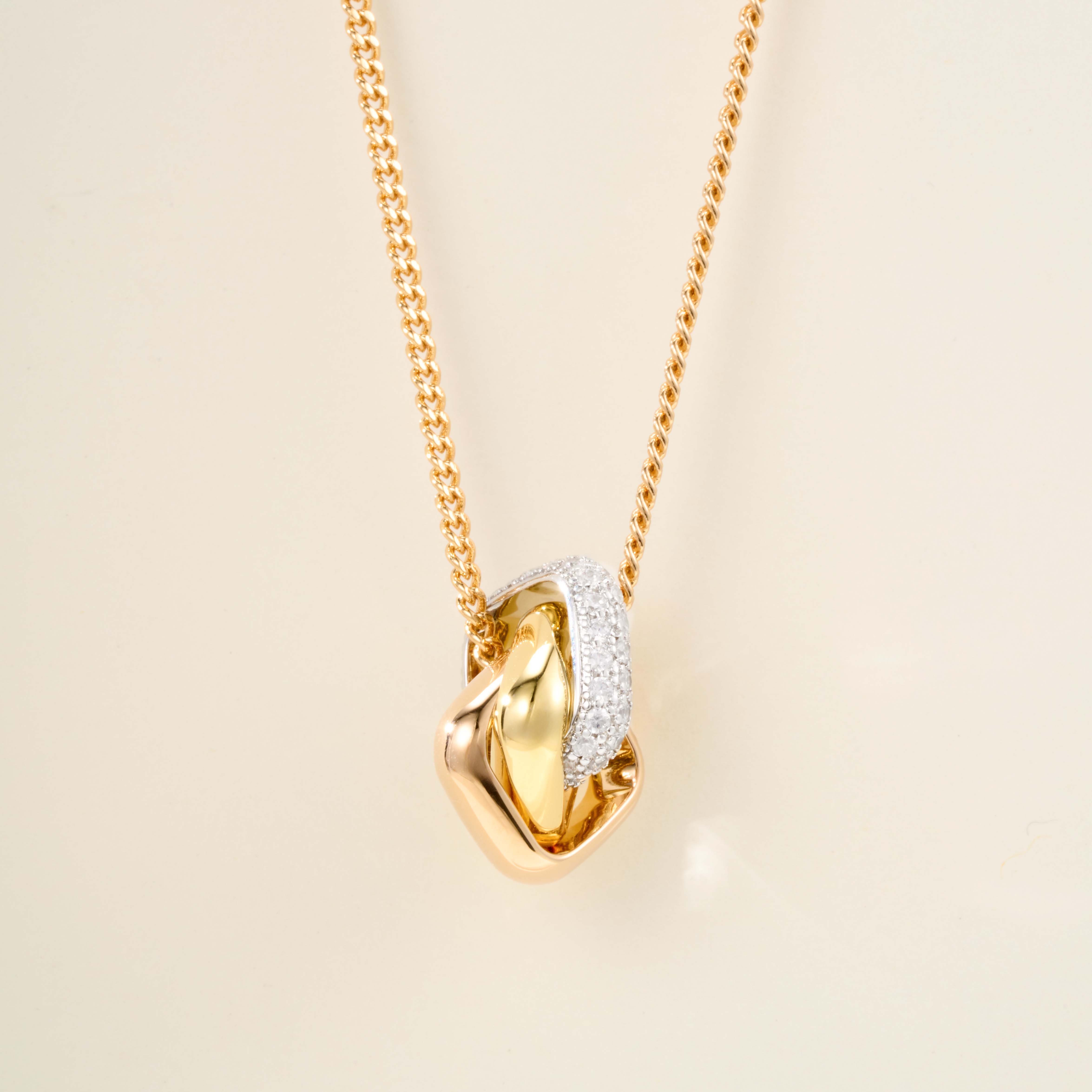 Cartier Trinity Cushion Tri-Color Ring Diamond Necklace - SUPER-MIRROR