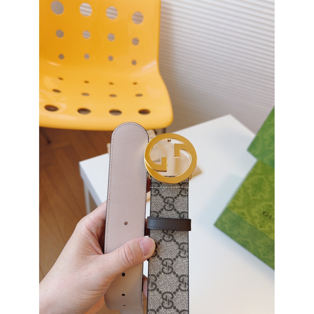 Gucci Classic Printed Cowhide Stainless Steel Belt 38MM - Ultra-Collection - Image 6