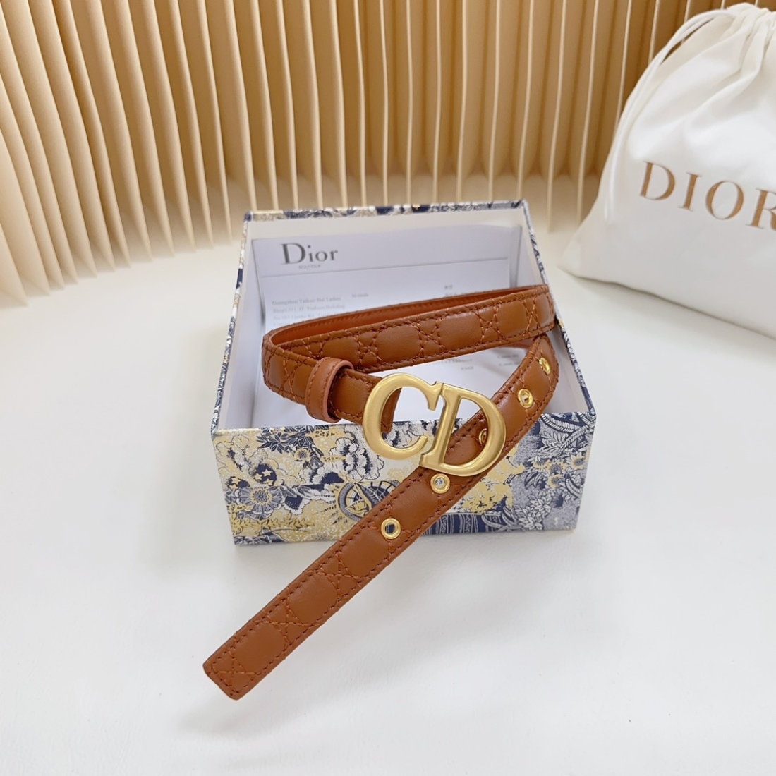 Dior double sided sheepskin with calf leather, Women Belt 20MM - Ultra-Collection - Image 3