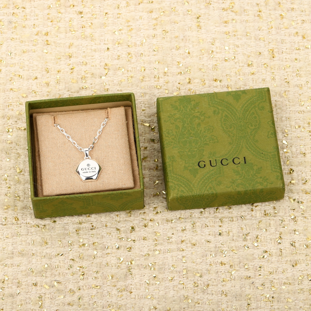Gucci Engraved Necklace.