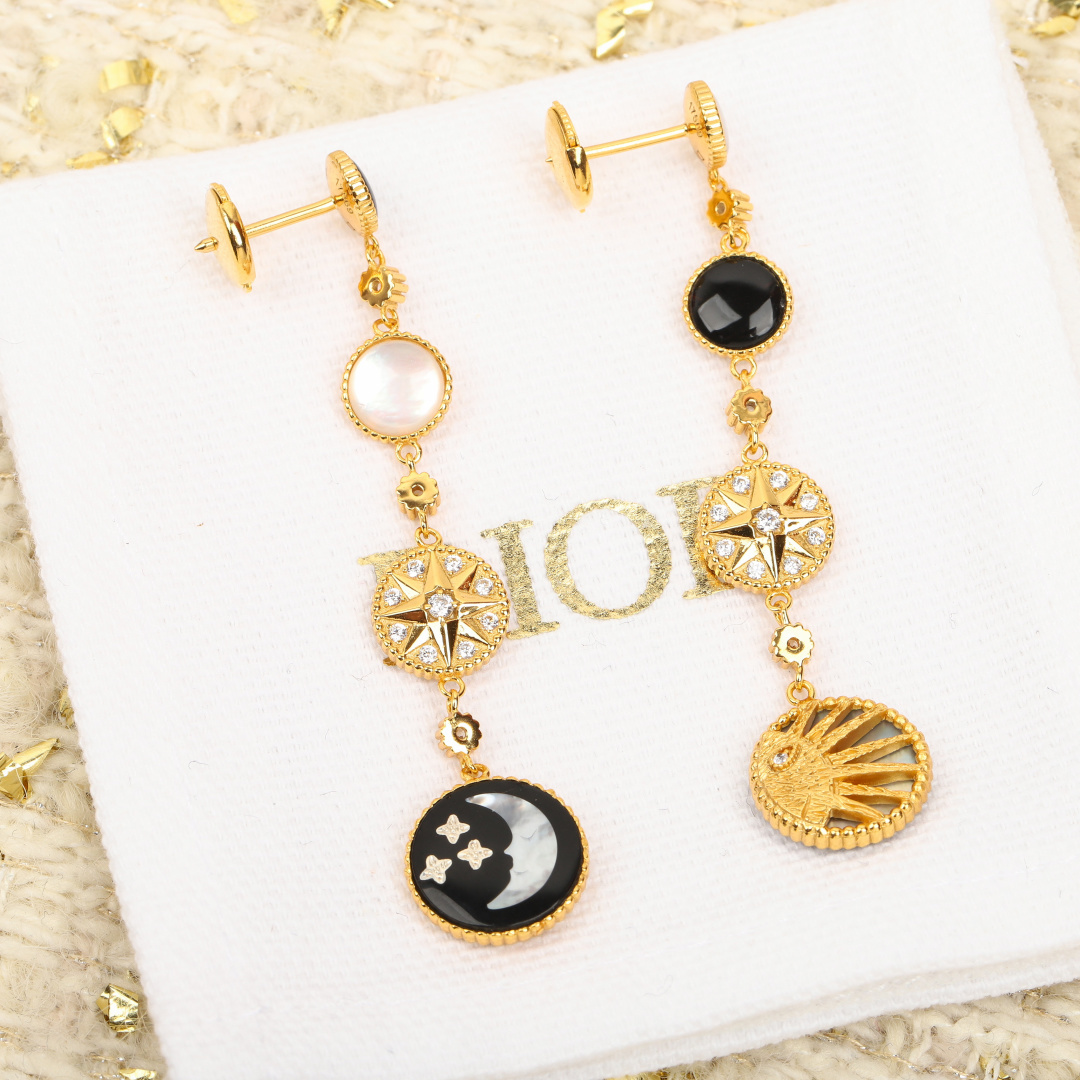 Dior Rose des Vents Collection Sun, Moon & Star Earrings. - PONI - Image 3