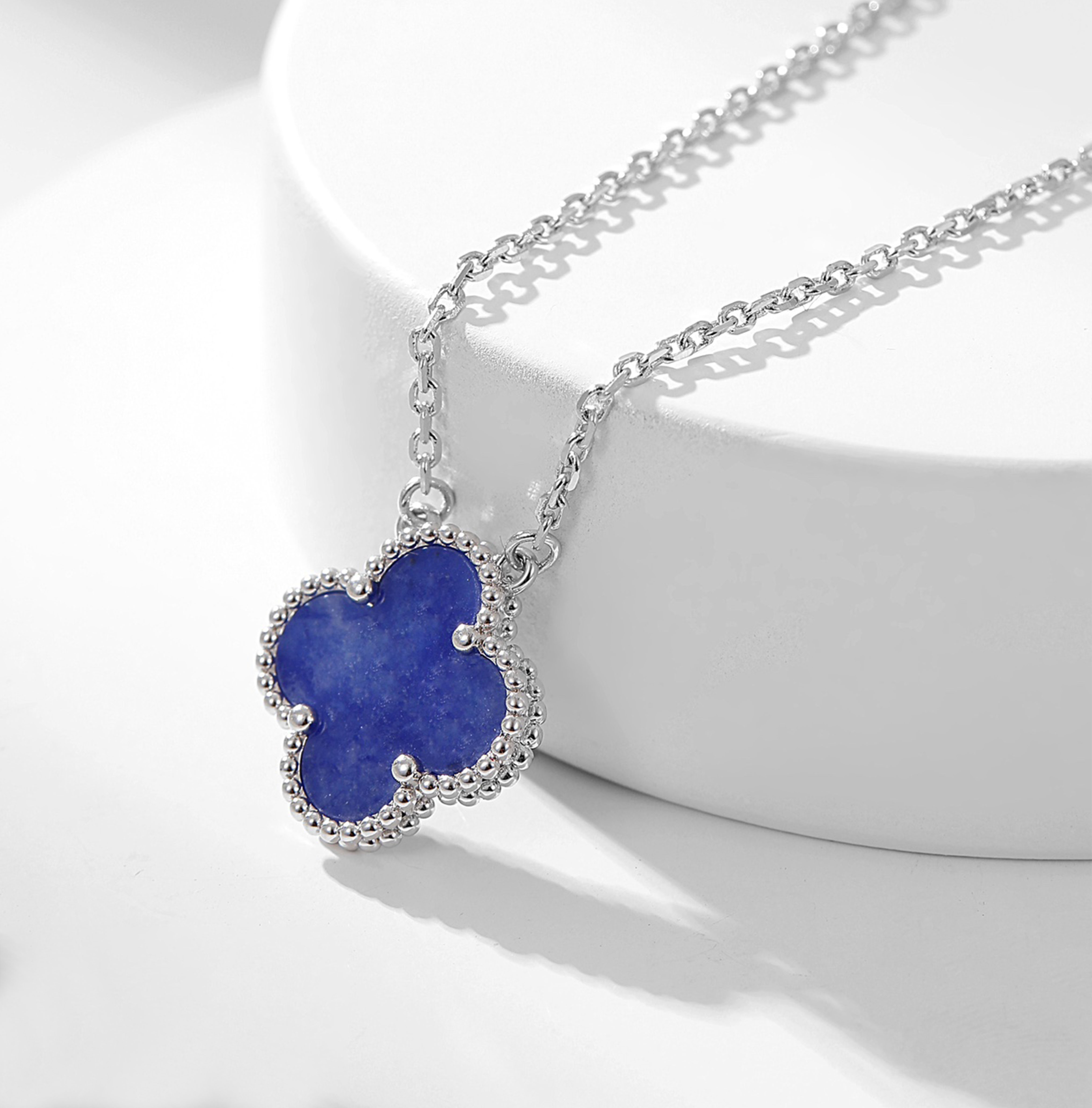 Van Cleef & Arpels Vintage Alhambra Pietersite Four-Leaf Clover Necklace - SUPER-MIRROR